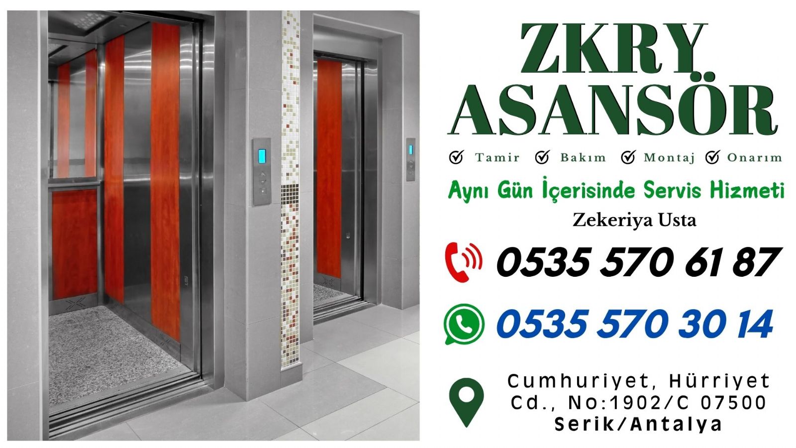 Serik Periyodik Asansör Bakımı